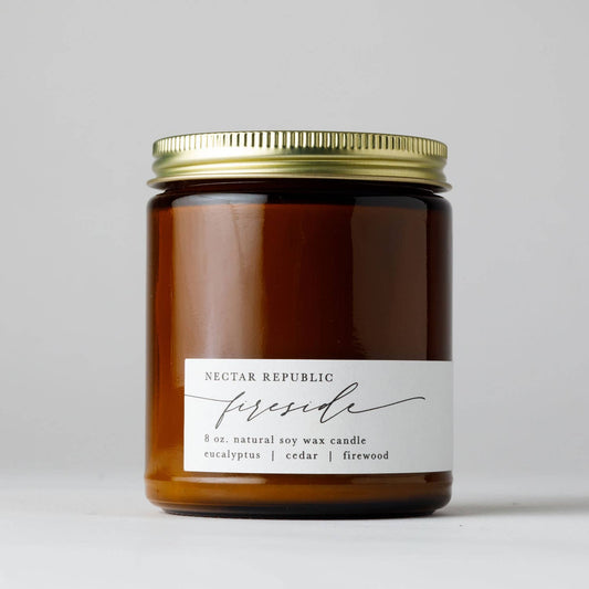 Fireside Jar Soy Candle | masculine smoke wood