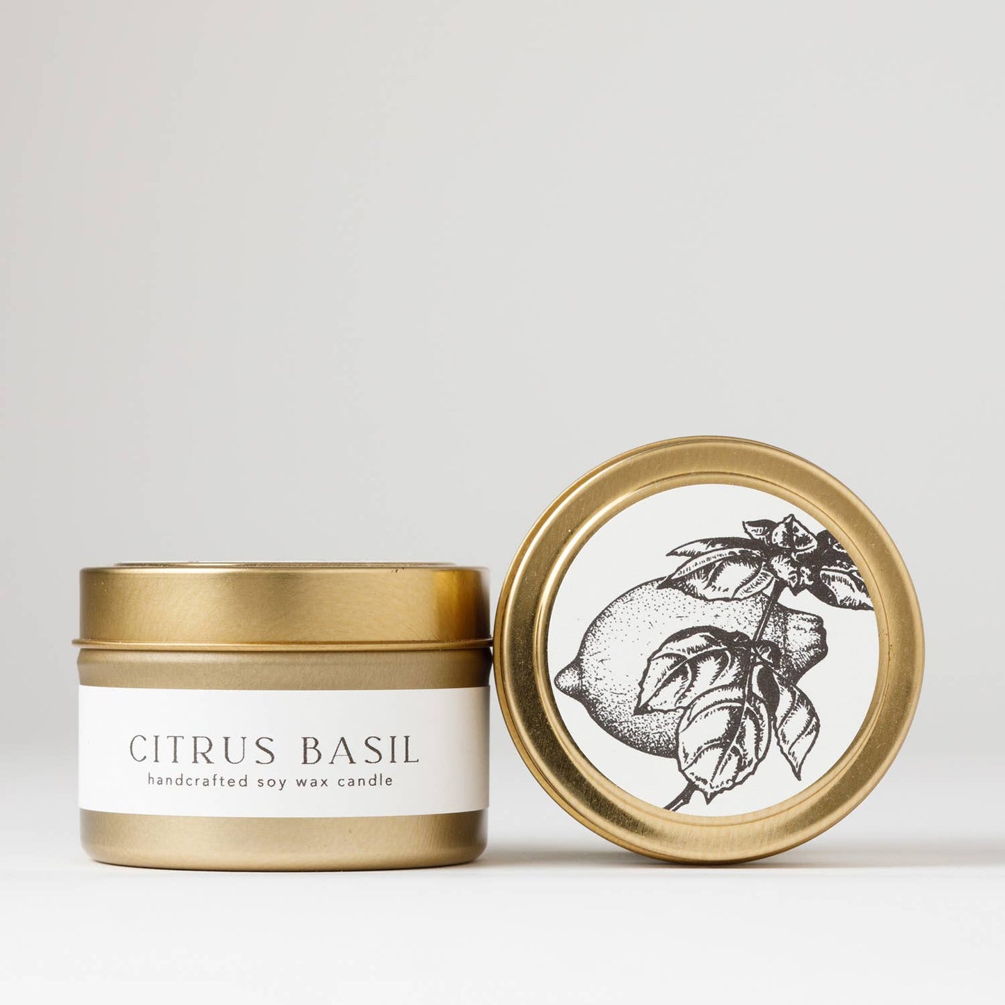 Citrus Basil Soy Candle (4 oz) – Fresh Citrus & Herbal Aromatherapy Candle