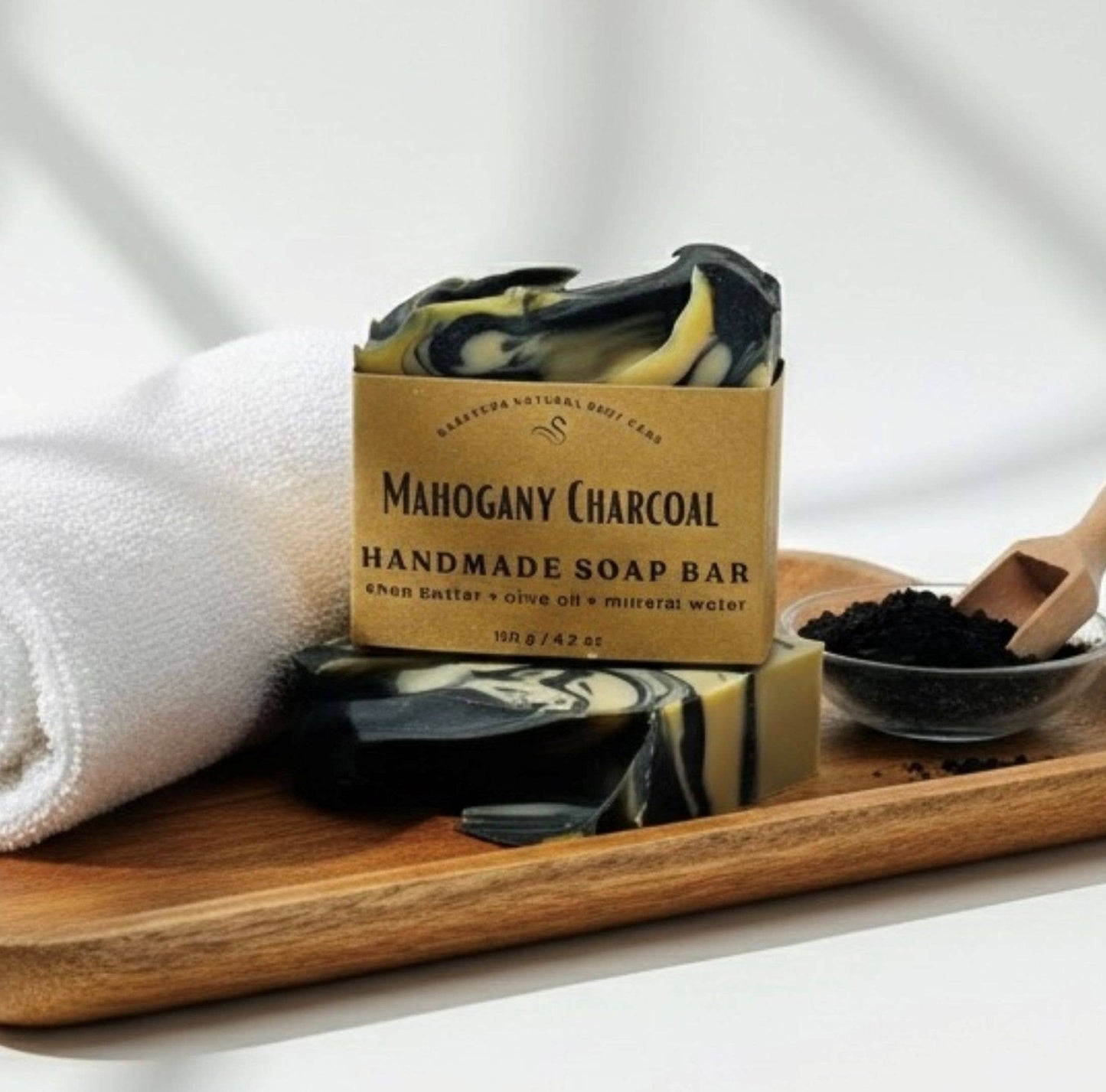 Mahogany Charcoal Handmade Soap Bar VEGAN COLD PROCESS