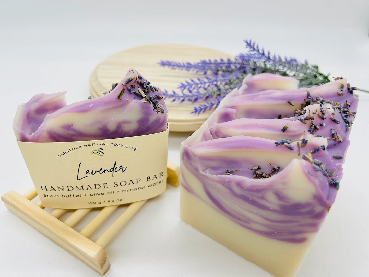 Saratoga Natural Lavender Handmade Soap Bar Vegan Cold Process