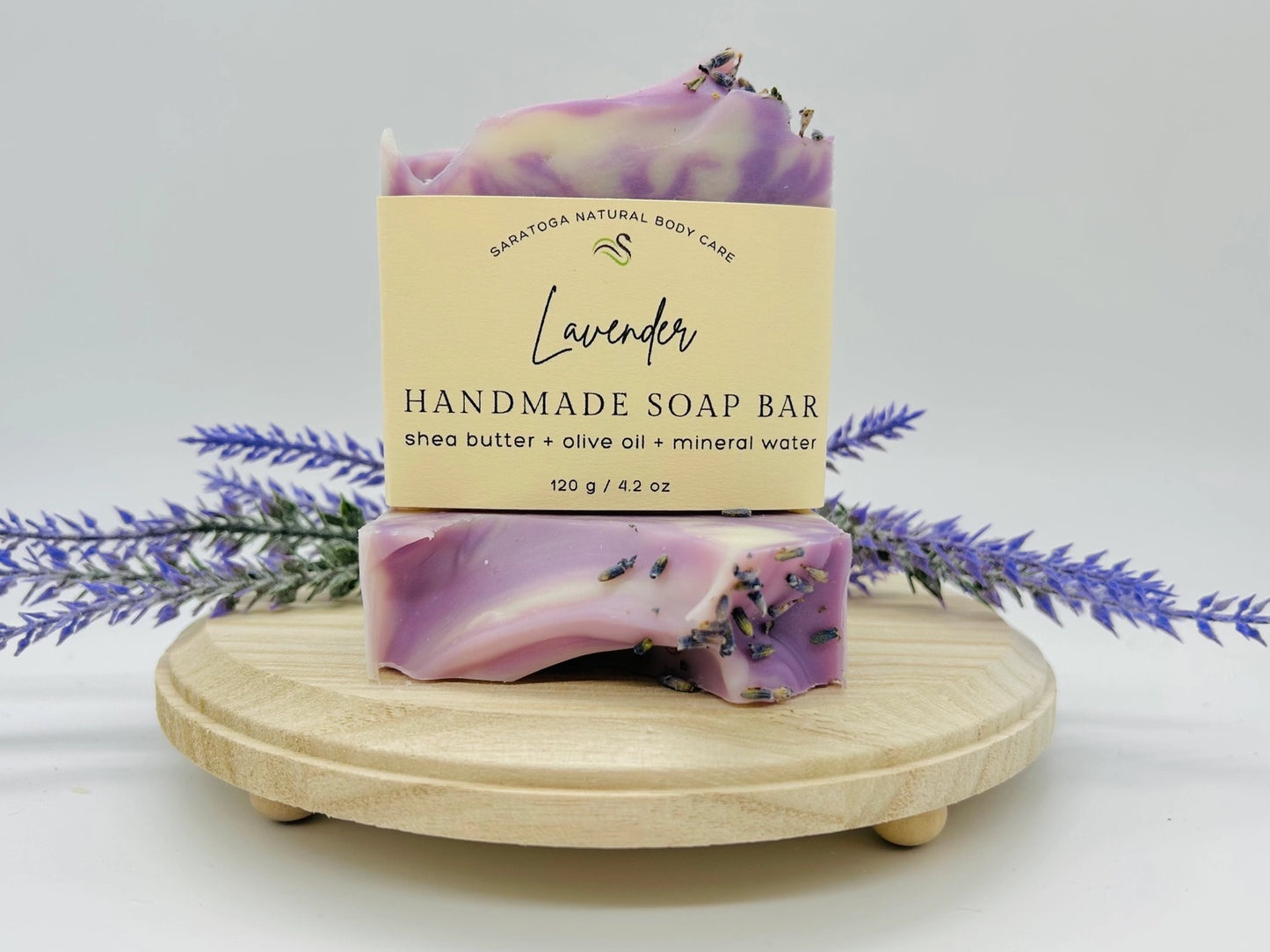 Saratoga Natural Lavender Handmade Soap Bar Vegan Cold Process